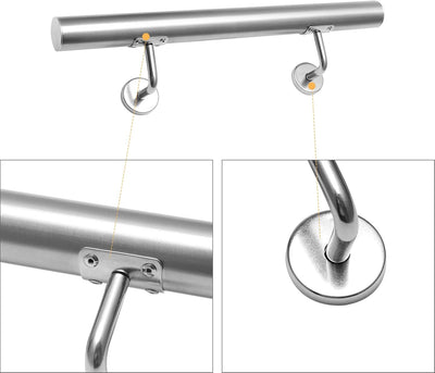 EINFEBEN Edelstahl Handlauf Geländer Treppengeländer Wandhandlauf Wand Treppe für Innen & Aussen ink