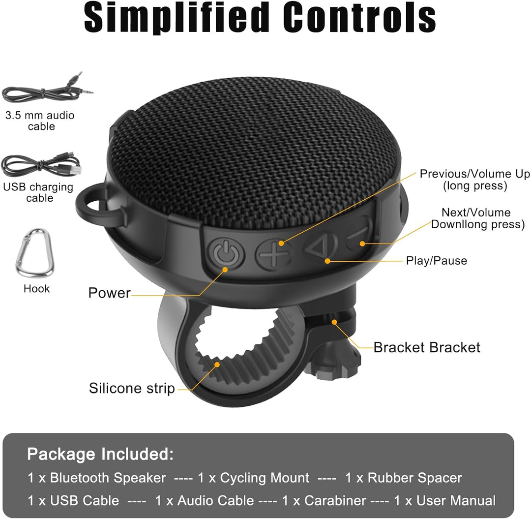 Bluetooth-Lautsprecher, Fahrrad-Lautsprecher, kabellos, tragbar, für den Aussenbereich, wasserdicht,