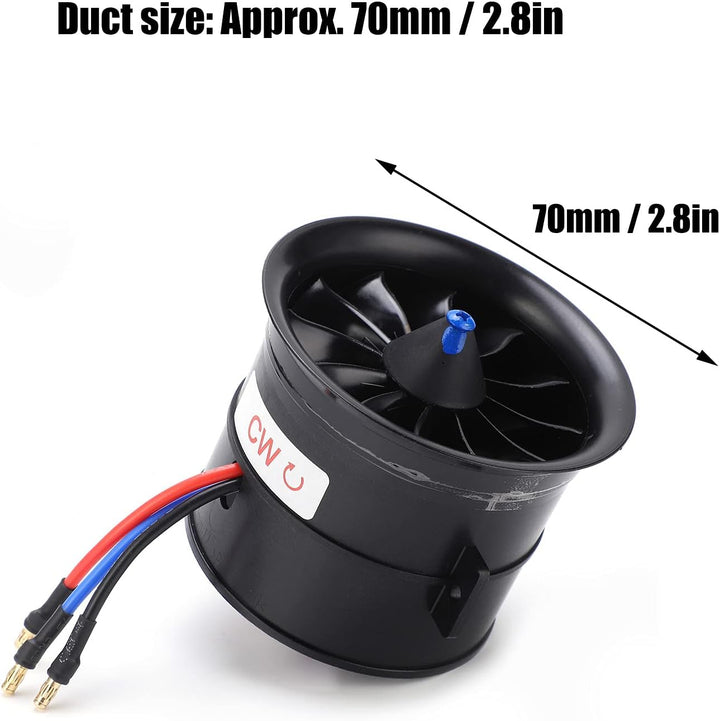 VGEBY 70mm RC Duct, EDF 70mm 12 Blätter Duct 6S 2100KV ESC Geschwindigkeitsregler Set Composite Mate