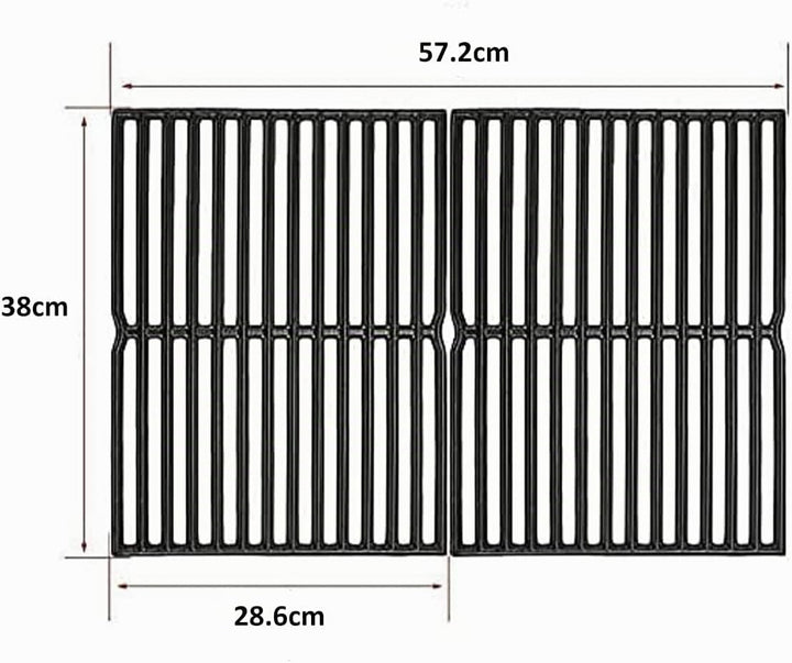 Denmay 38cm x 28.6cm Grillrost Gusseisen 7522 für Weber Spirit Classic E/S 200 210 (mit Seitlichen B