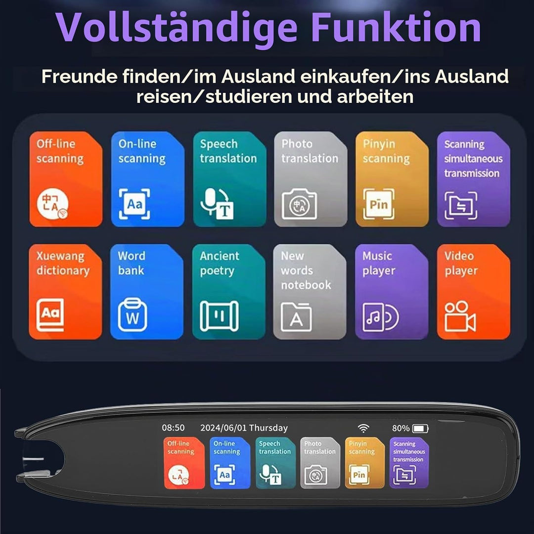 Scan Reader Pen, Scan Reader Pen, Smart Voice Translator Pen Sprachübersetzer Online 142 Sprachen Di