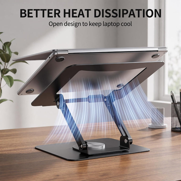 SOUNDANCE Laptopständer mit 360° drehbarer Basis, Ergonomische Computererhöhung für Schreibtisch, Ei