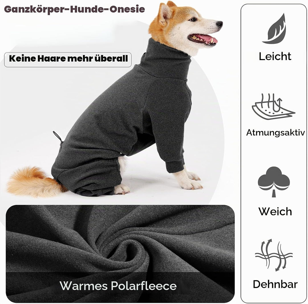Dotoner Fleece Hundepullover Wintermantel Hundemantel Grosse Hunde Fleecejacke mit Beinen Hundebadem