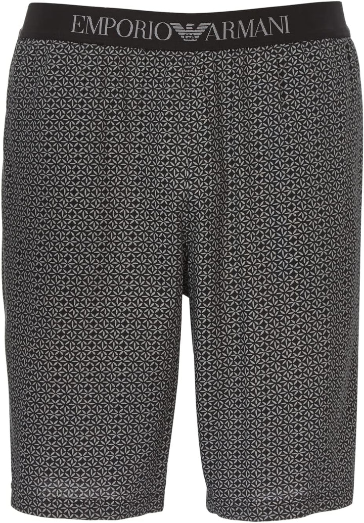 Emporio Armani Herren T-Shirt and Bermuda Short Pyjama Set Pajamas, Flowers/Black