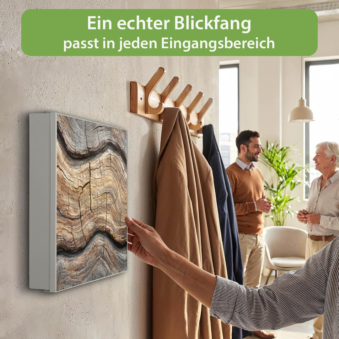 banjado Grosser Schlüsselkasten Glas - Schlüsselbox 30x30cm mit 50 Haken - Schlüsselkasten modern fü