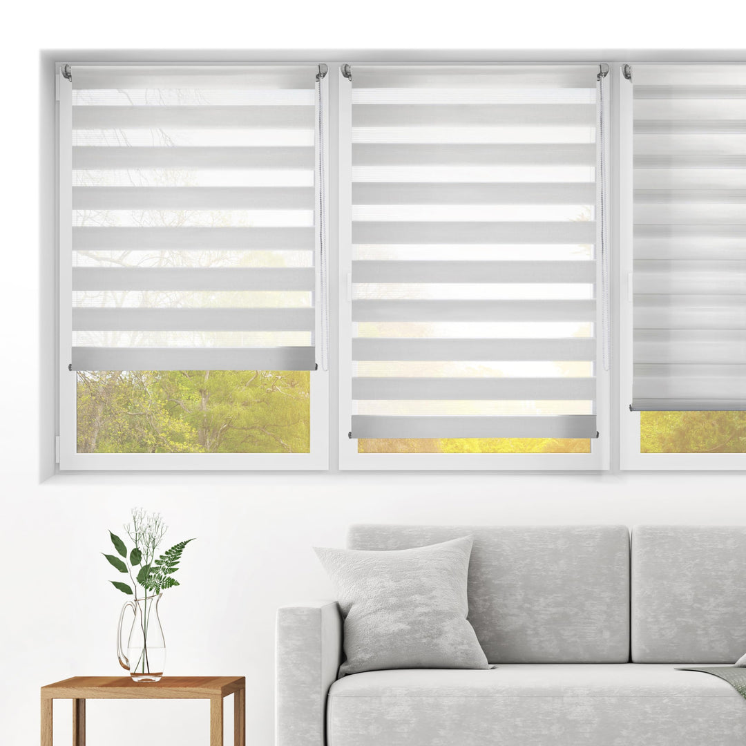 Blindecor - Indus doppelrollo klemmfix ohne bohren - duo rollo klemmfix Silbergrau - 50 x 220 cm (Br