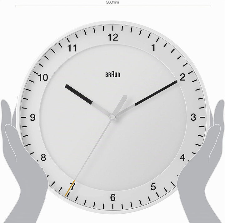 Braun Klassischer Mixed Analog Wanduhr Zuhause Geschenke mit ruhiges Quarzuhrwerk, leicht lesbares Z