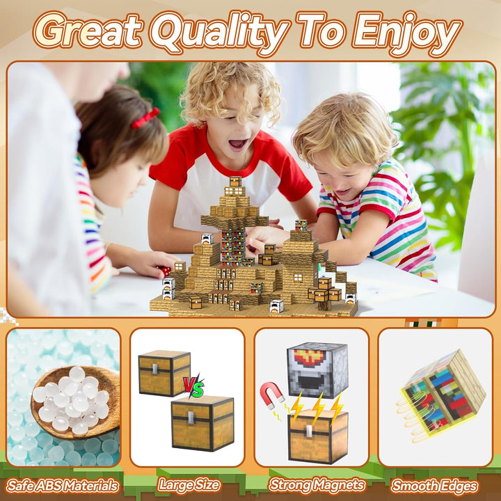 Uiczdry 80 Stück Magnetische Bausteine - Build Mine Magnete Welt World Set,Magnetic Building Blocks,