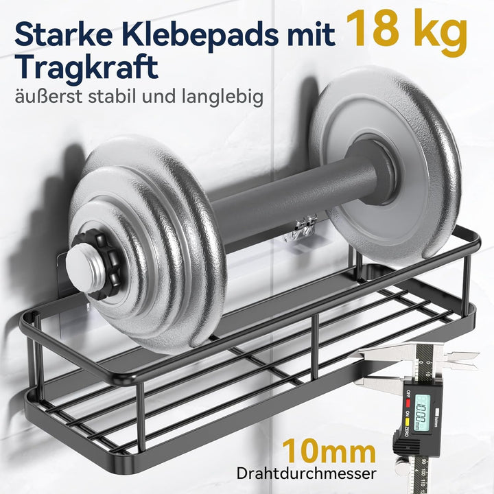 YASONIC Duschablage ohne Bohren Badezimmer Organizer, Badregal Duschregal ohne Bohren, Duschhalterun