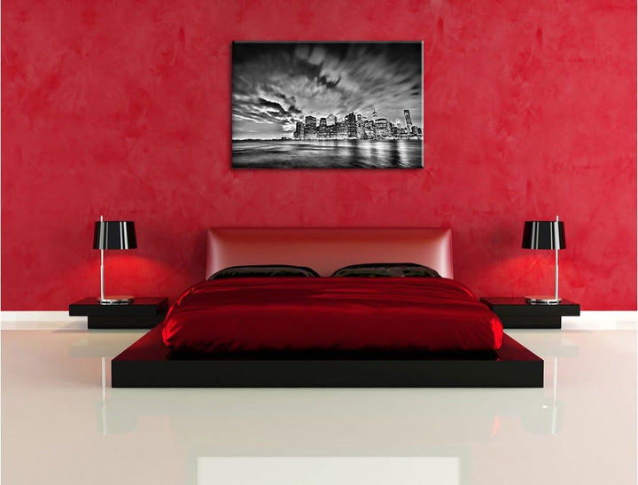 Pixxprint Monocrome, Skyline New York - Blick vom Dach des Empire State Building, Format: 100x70 auf