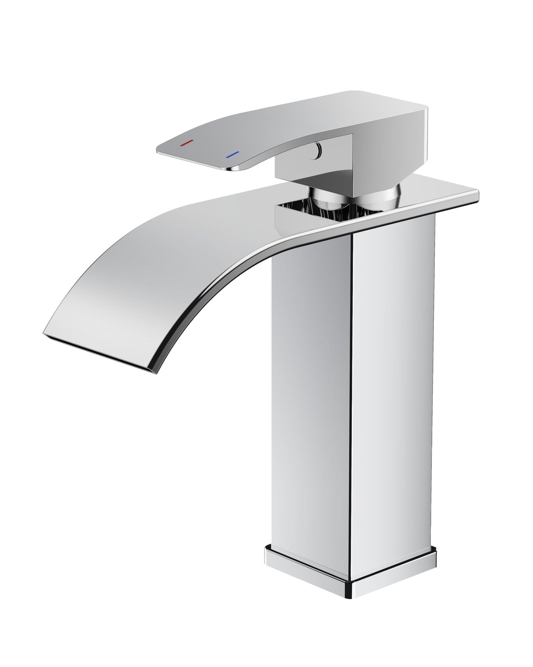 FORIOUS Wasserhahn Bad,Wasserfall Waschtischarmatur Einhandmischer Armatur Waschbecken mit Auslauf H