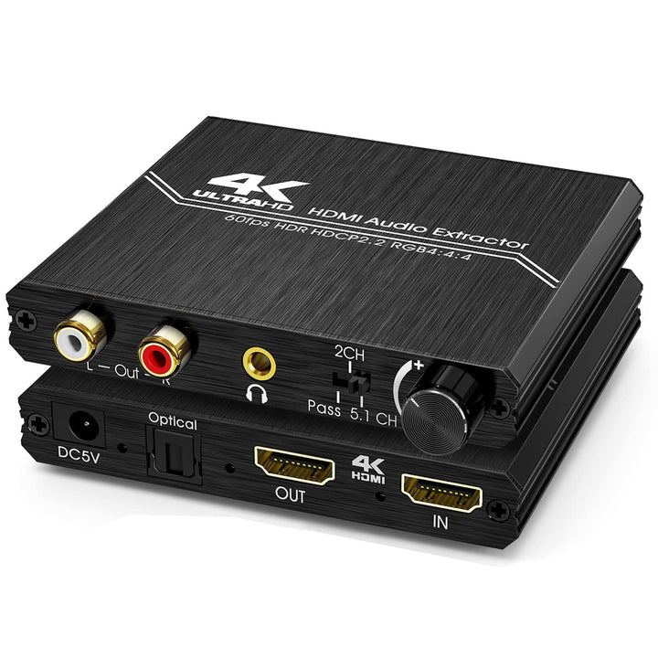 HDMI 2.0 Audio Extraktor - Tendak HDMI Audio Splitter 4K HDMI zu Optisch Spdif Toslink 3,5mm AUX Ste