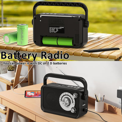 Tendak Tragbares Radio, Kofferradio UKW/FM/AM/SW, Transistorradio Batterie Radio mit Bestem Empfang,