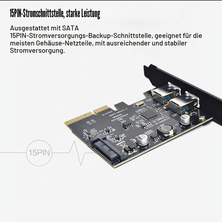 USB3.1 Erweiterungskarte für ASMedia ASM3142, 10 Gbit/S Type-C + Type-A Desktop Erweiterungskarte, A