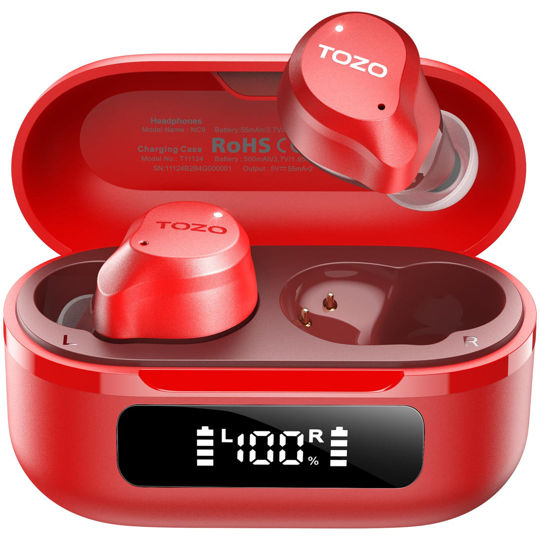 TOZO NC9 Bluetooth Kopfhörer In Ear mit Hybrid ANC (45dB), 6 Mikrofone ENC für Homeoffice & Pendeln,