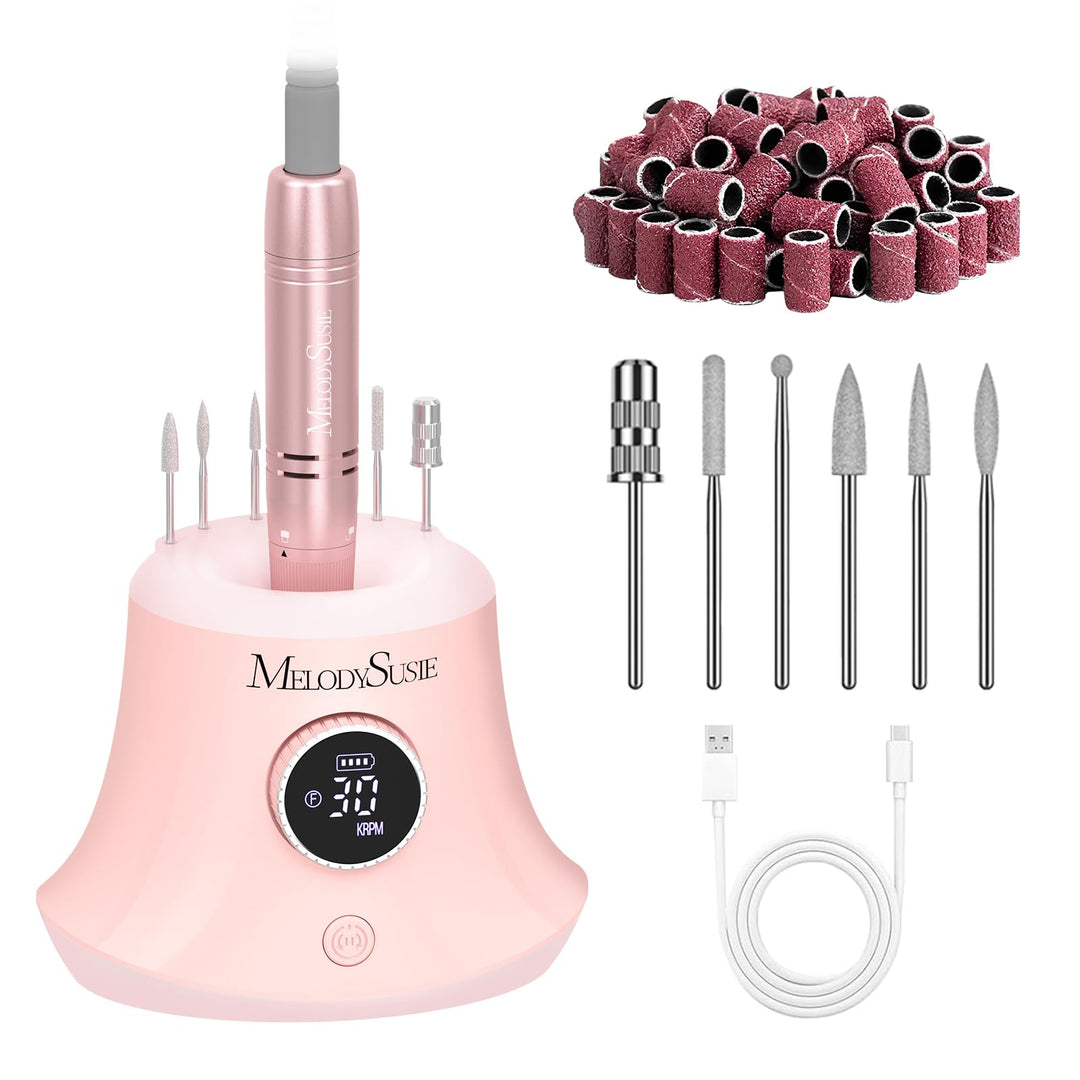 MelodySusie Elektrischer Nagelfräser, SC320G 30000U/MIN Professionelles Nagelfeilen-Bit & Schleifbän