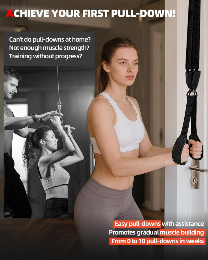 Abahub Trizeps Band Set mit Türanker Verstellbar Tricep Pull Down Fitnessband für Zuhause, Armtraini