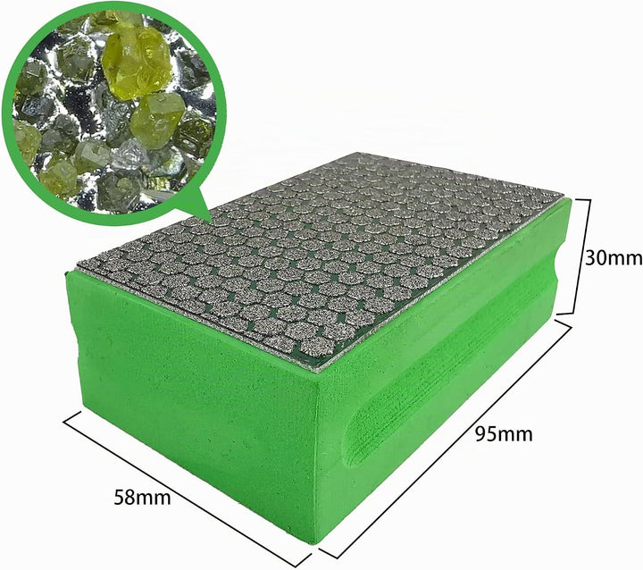 NBB Diamant-Schleifschwamm Diamant-Polierpad Schleifblock mit Schaumstoff Rückseite Diamant-Handschl
