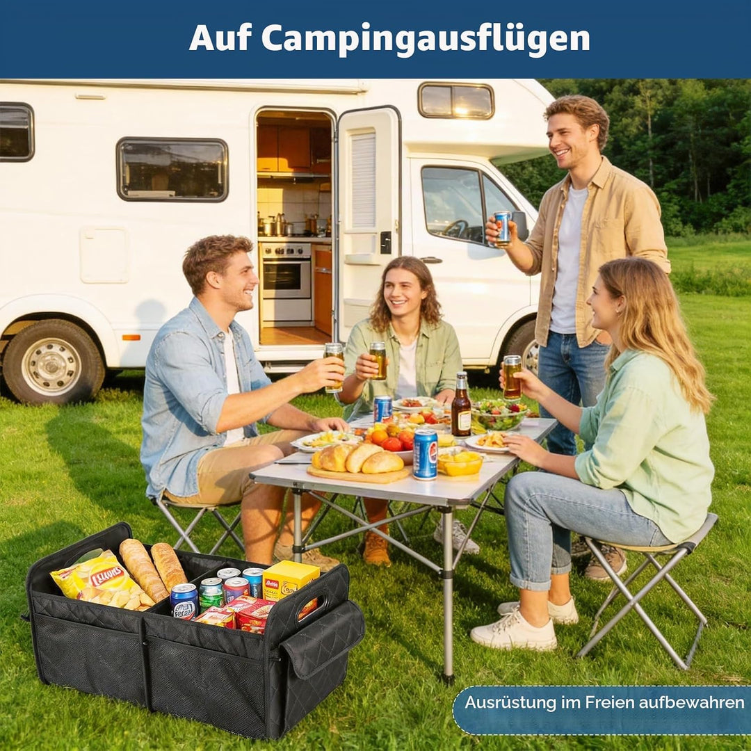 Kofferraum Organizer – 50L Faltbarer Autos Kofferraumtasche mit 7 Taschen, 840D Oxford-Stoff- und Ba