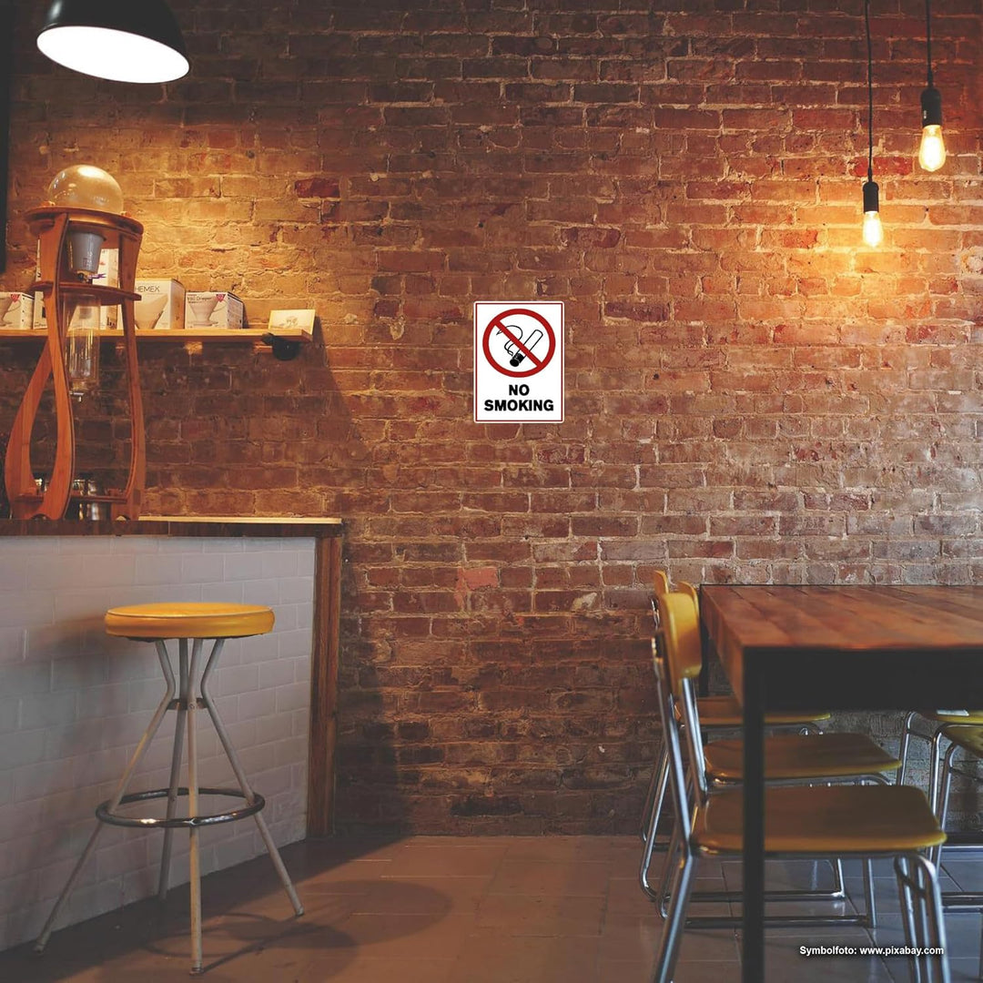 5 Stück No smoking/rauchen verboten Schild 20 x 30 cm aus stabiler PVC Hartschaumplatte 3mm mit UV-S