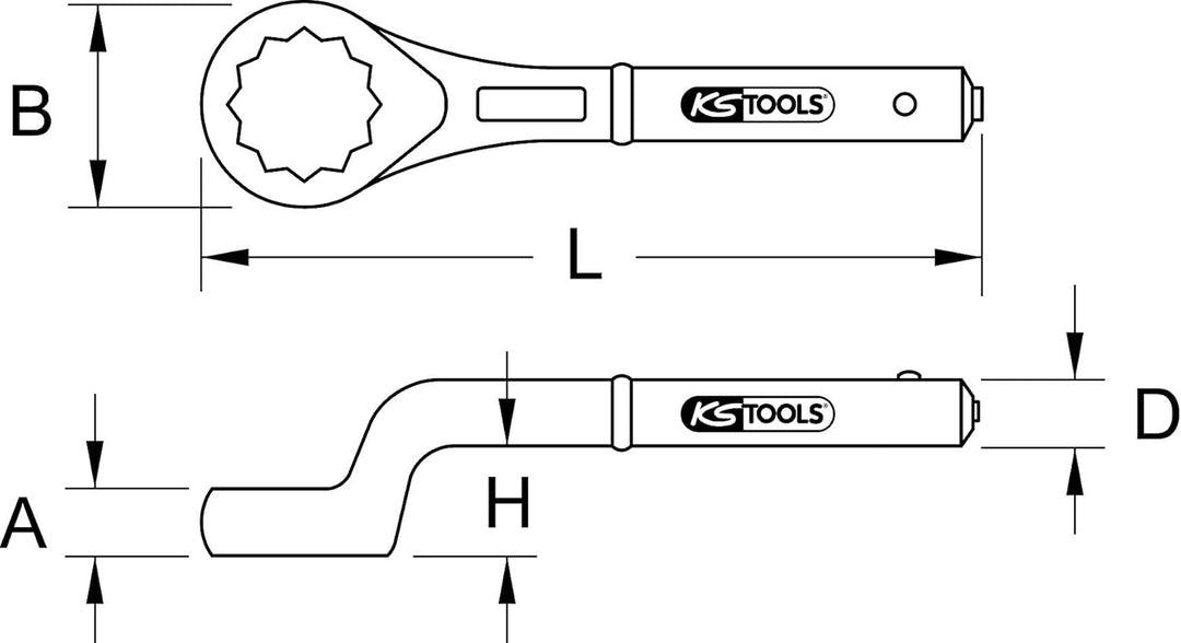 KS Tools 517.9024 CLASSIC Zugringschlüssel, gekröpft, 24mm