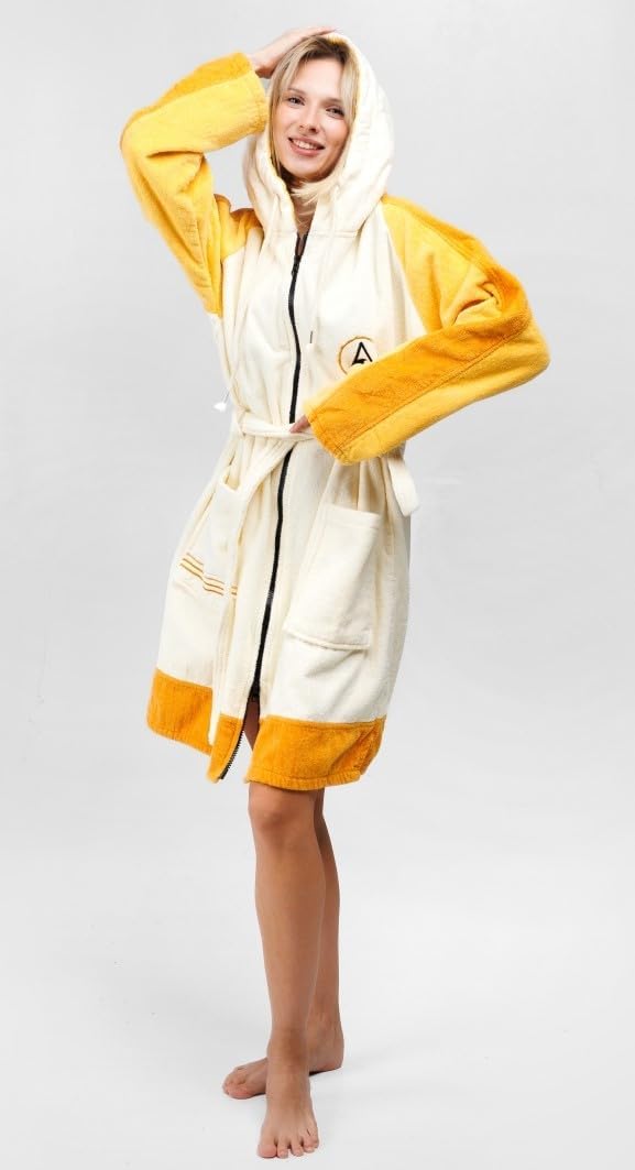 WAVE HAWAII Sannt Zip Surfponcho für Körpergrössen von 160-190 cm aus 100% ÖKO Baumwolle Umkleidehil