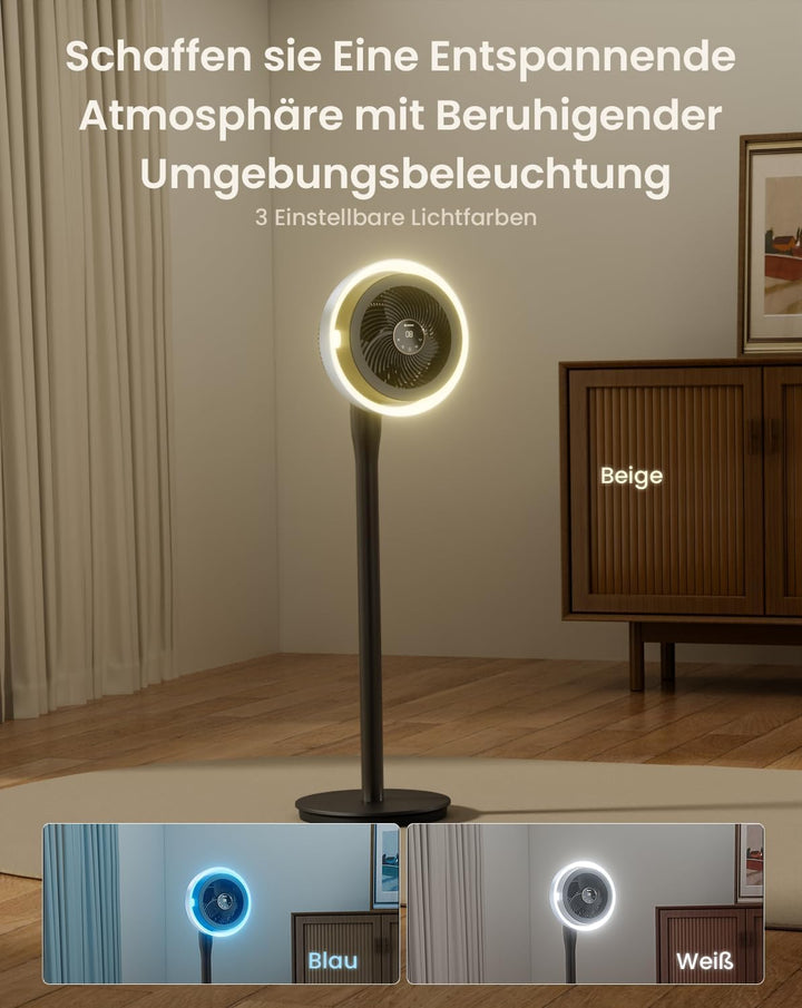 AIRMATE Ventilator mit Licht, Extra Grosses Luftvolume Umwälzlüfter, Ventilator Leise mit 3 Modi 16