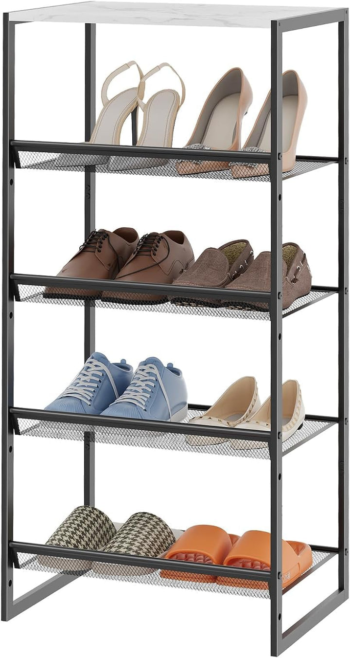 Huhote Schuhregal 5 Ebenen, Schuhständer Metall, Schuhregal Klein, Schuhablage, Schuhaufbewahrung, S