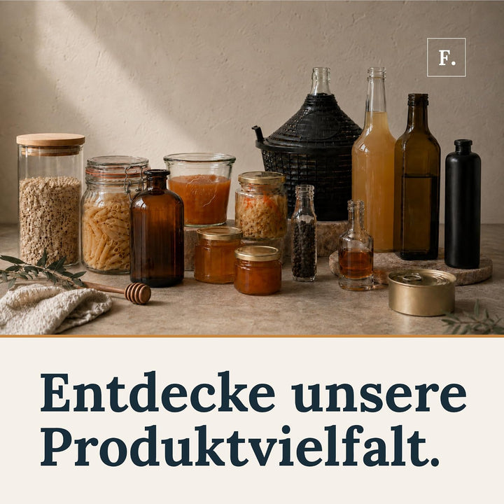 Flaschenbauer - 8 kleine Drahtbügelgläser 167 ml, verwendbar als Einmach- und Fermentierglas, zur Au