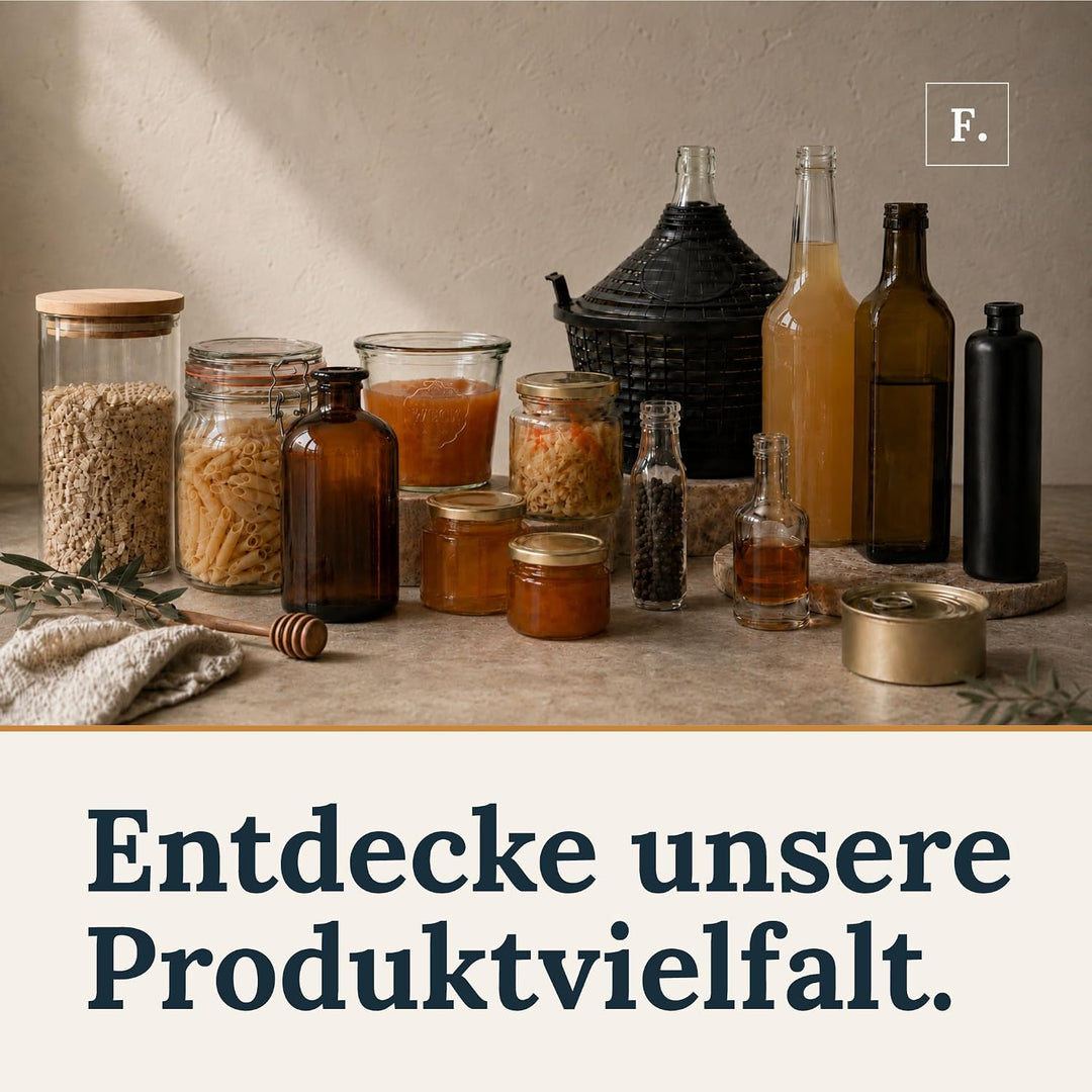 Flaschenbauer- 12 Drahtbügelgläser 1550ml verwendbar als Einmachglas und Fermentierglas, zu Aufbewah