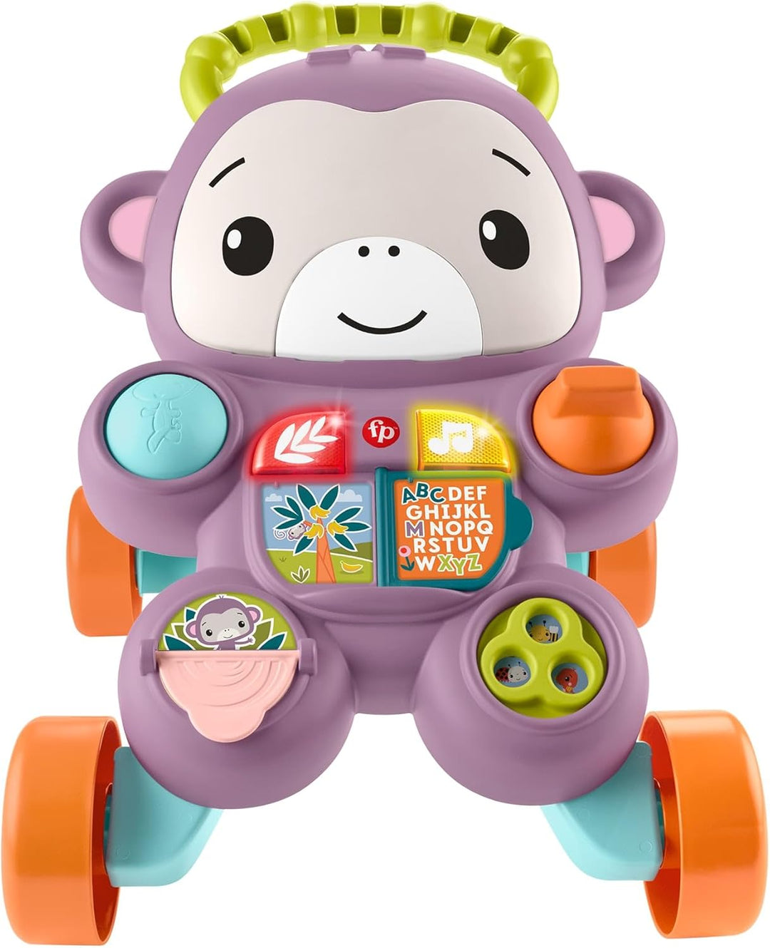 Fisher-Price Lauflernwagen für Babys Lern mit Mir Lila AFFE Spielzeug mit Musik, Lichtern &amp; Aktivitä