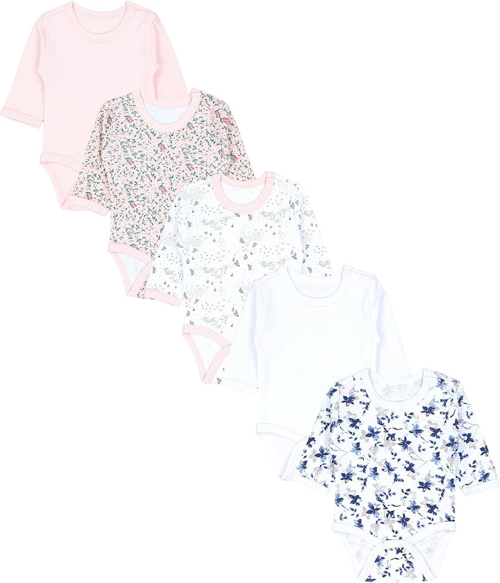 TupTam Baby Body Langarm Mädchen – 5er Pack Unifarbene Body Baby aus Baumwolle – OEKO-TEX zertifizie