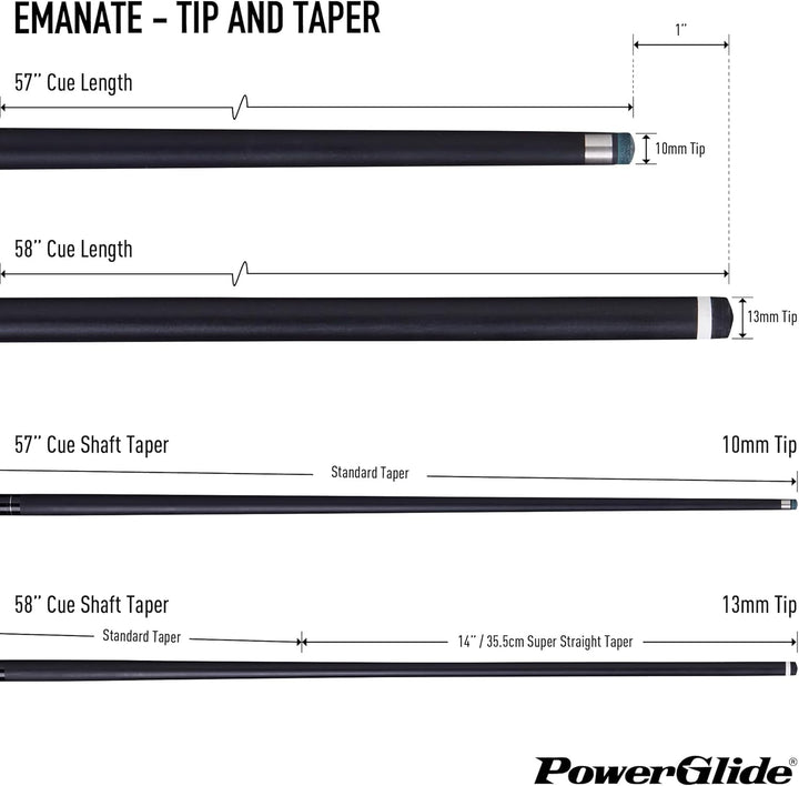 POWERGLIDE Emanate Billardqueue 13 mm Tip blau, 13 mm Tip blau