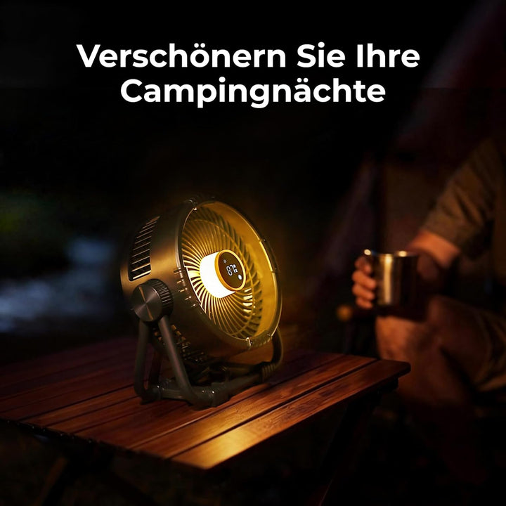 BougeRV F01 Camping Ventilator 20000mAh 25 cm 18 W 5,4 m/s Schnellladen Akku Ventilator Leise mit Li