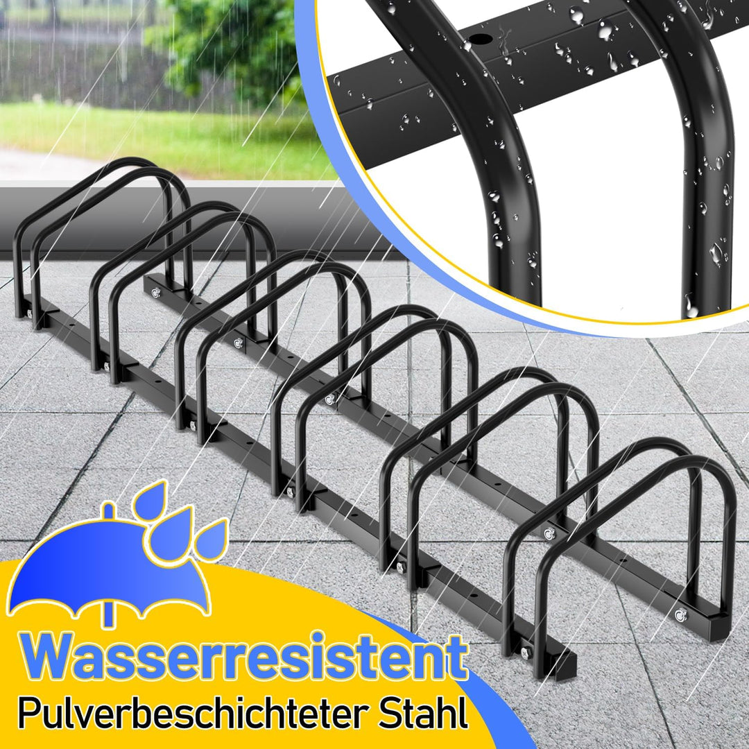 Ikodm Fahrradständer für 3 Fahrräder mit 30cm Radabstand für 35-55 mm Reifenbreite, Fahrradhalter Au