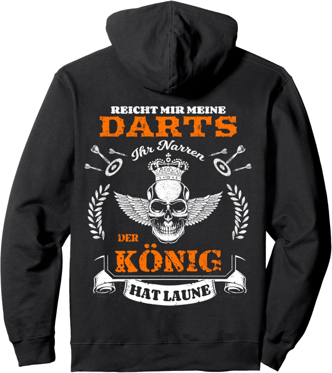 Dart König hat Laune Dartspieler Spruch Pullover Hoodie