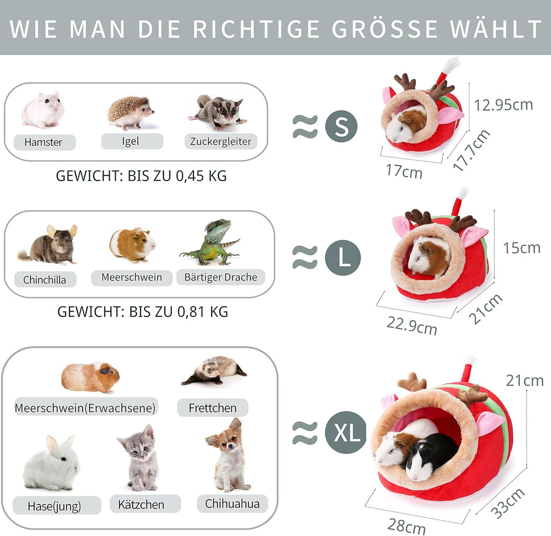 JanYoo Kleintierhöhle für Chinchilla, Igel, Meerschweinchen, Käfigzubehör, Spielzeug, für Bartagame,