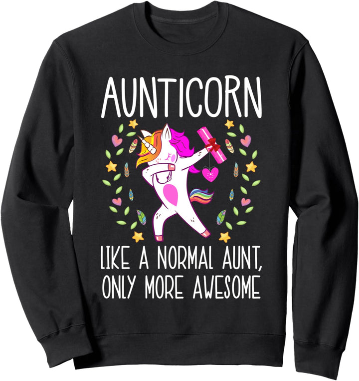 Funny Auntiecorn Unicorn Aunt Floral Women Gift Auntie Aunty Sweatshirt