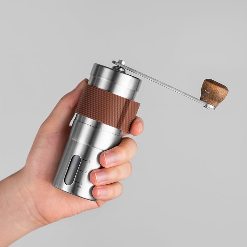 Manuelle Mini-Kaffeemühle, Keramik-Grat, Mini-Hand-Kaffeebohnenmühle mit 20 g Kapazität, verstellbar