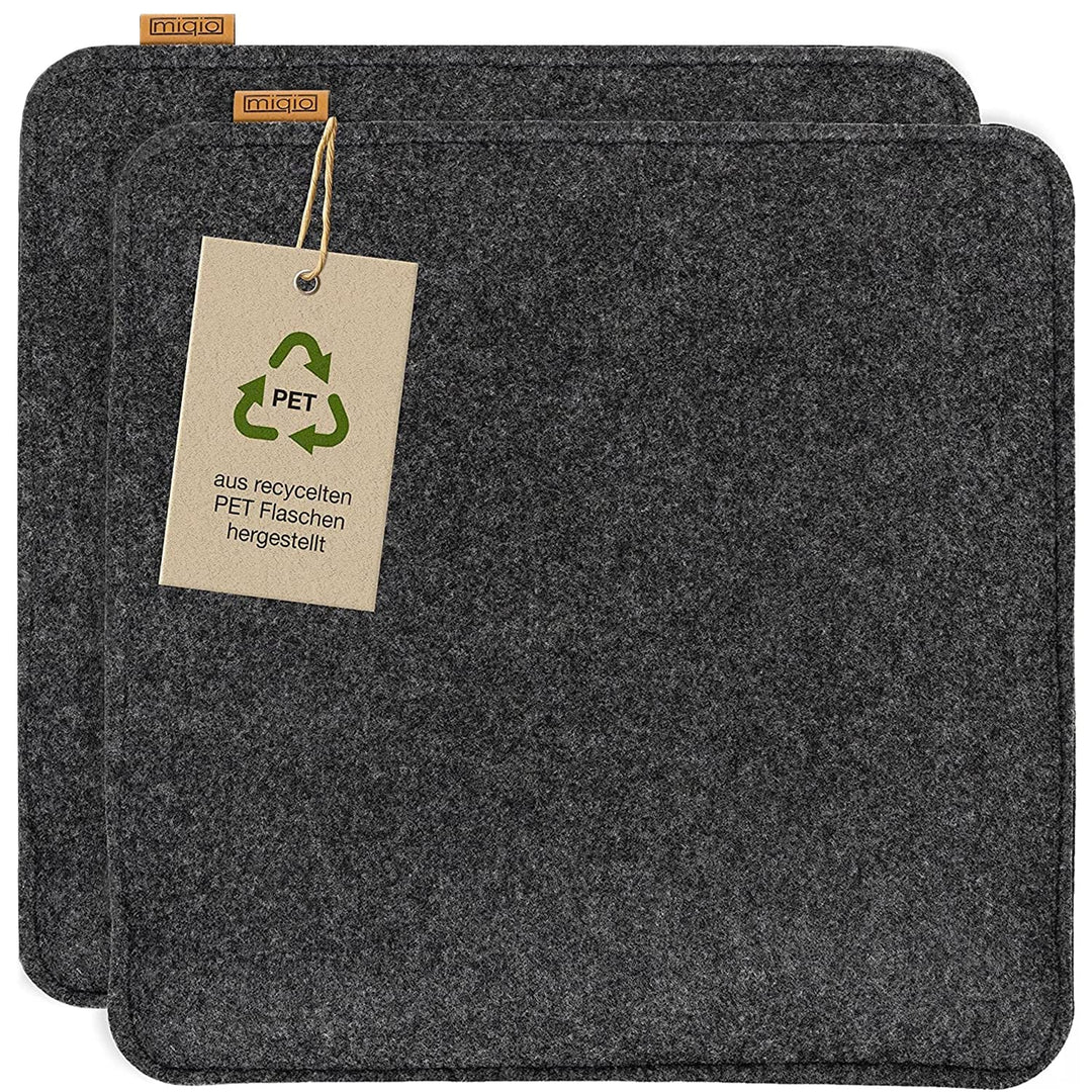 Miqio Design Filz Sitzkissen Eckig mit Antirutschnoppen | 35cm | 2er-Set | Indoor und Outdoor | Nach