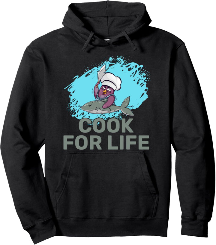 Cook For Life Chef Küche Kochen Pinguine Flippers Pinguin Pullover Hoodie