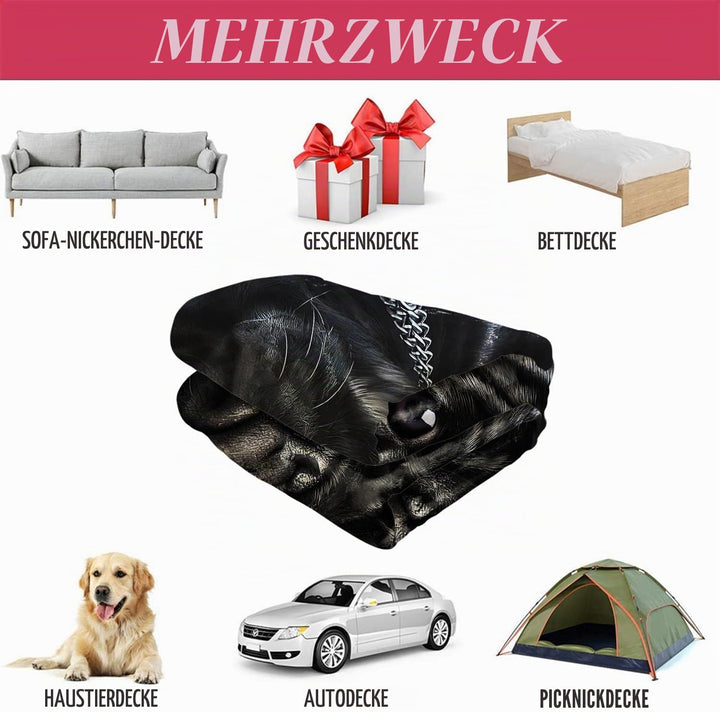 YISUMEI Decke Schwarzer Mops Kuscheldecken Weich Flanell Fleecedecke Bettüberwurf(125x150cm) 125 x 1