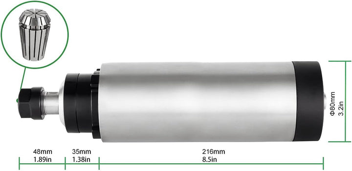 CNC Spindelmotor 220V 2.2KW 2200W luftgekühlt 80mm 4 Lager 24000RPM 400HZ für CNC-Routermaschine Sep