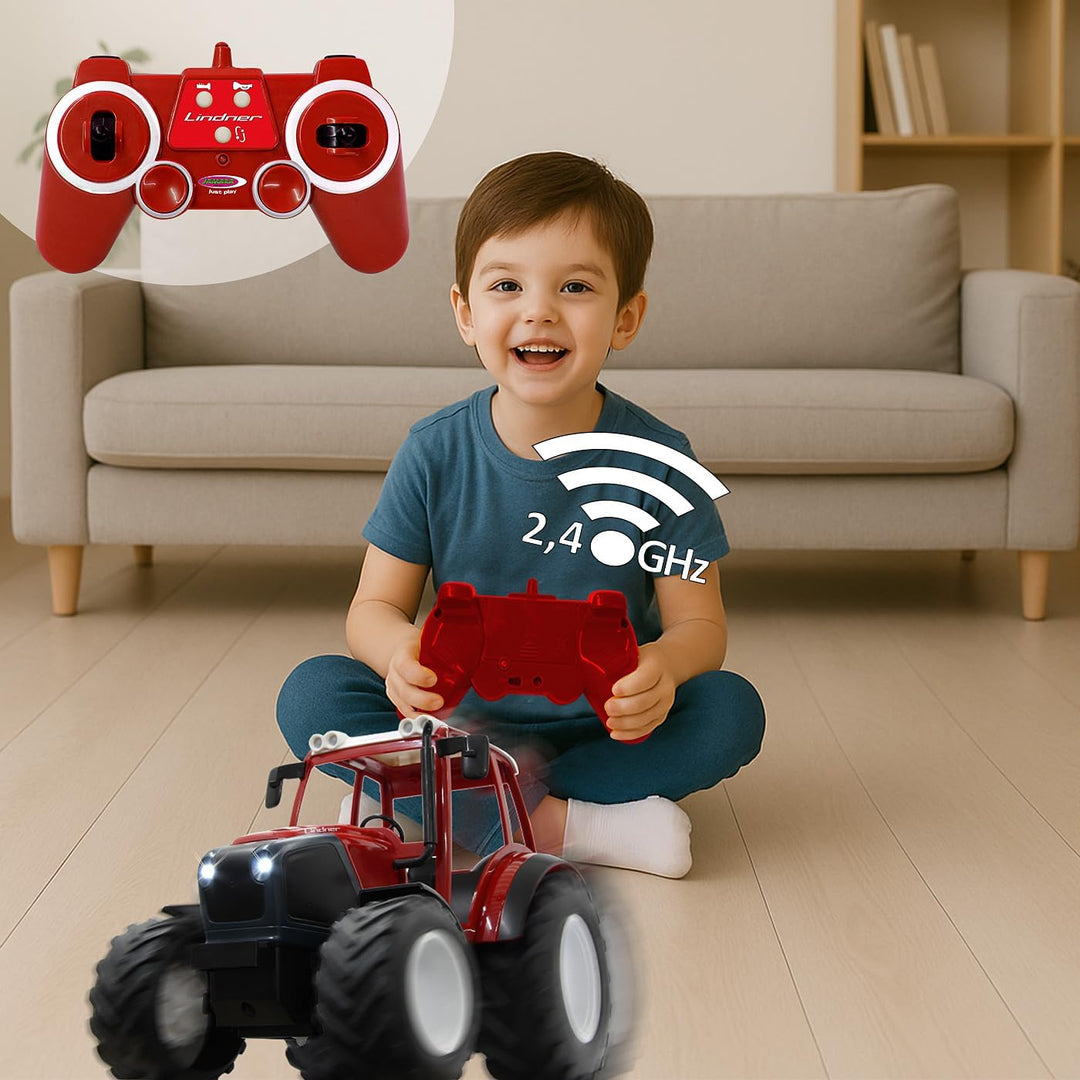 JAMARA 405051 - Lindner Geotrac 1:16 2,4GHz - realistischer Motorsound (abschaltbar), Rückfahrwarnso