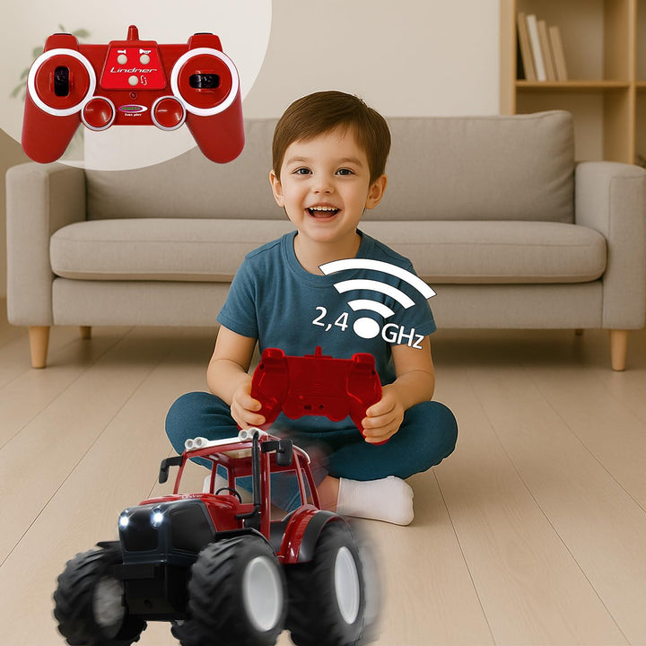 JAMARA 405051 - Lindner Geotrac 1:16 2,4GHz - realistischer Motorsound (abschaltbar), Rückfahrwarnso