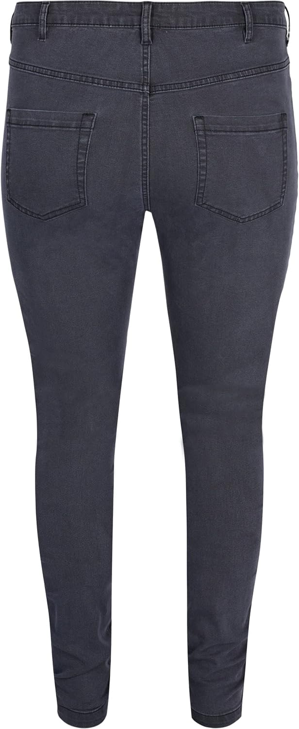 Zizzi Grosse Grössen Damen Super Slim Amy Jeans mit hoher Taille Gr 42-56 44W / 32L Grey Denim, 44W