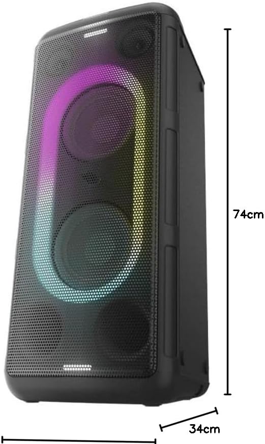 Panasonic SC-TMAX45E-K Hochleistungs-Audiosystem mit Bluetooth, 1000 W, integrierter Beleuchtung, US