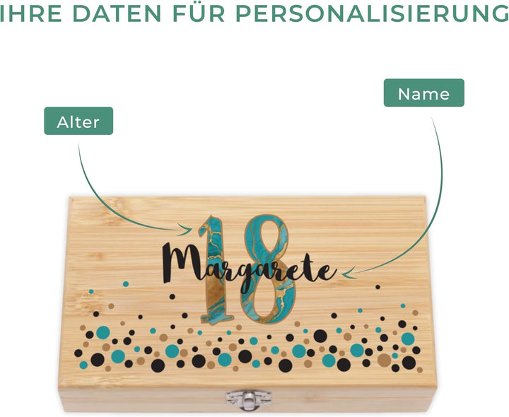 LAUBLUST Weinöffner Set Personalisiert mit Name & Alter - 5er Weinzubehörset als Geschenk zum Geburt