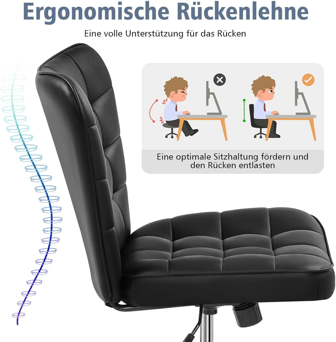 Yaheetech Bürostuhl Schreibtischstuhl Ergonomisch Drehstuhl höhenverstellbar Kosmetikhocker Chefsess