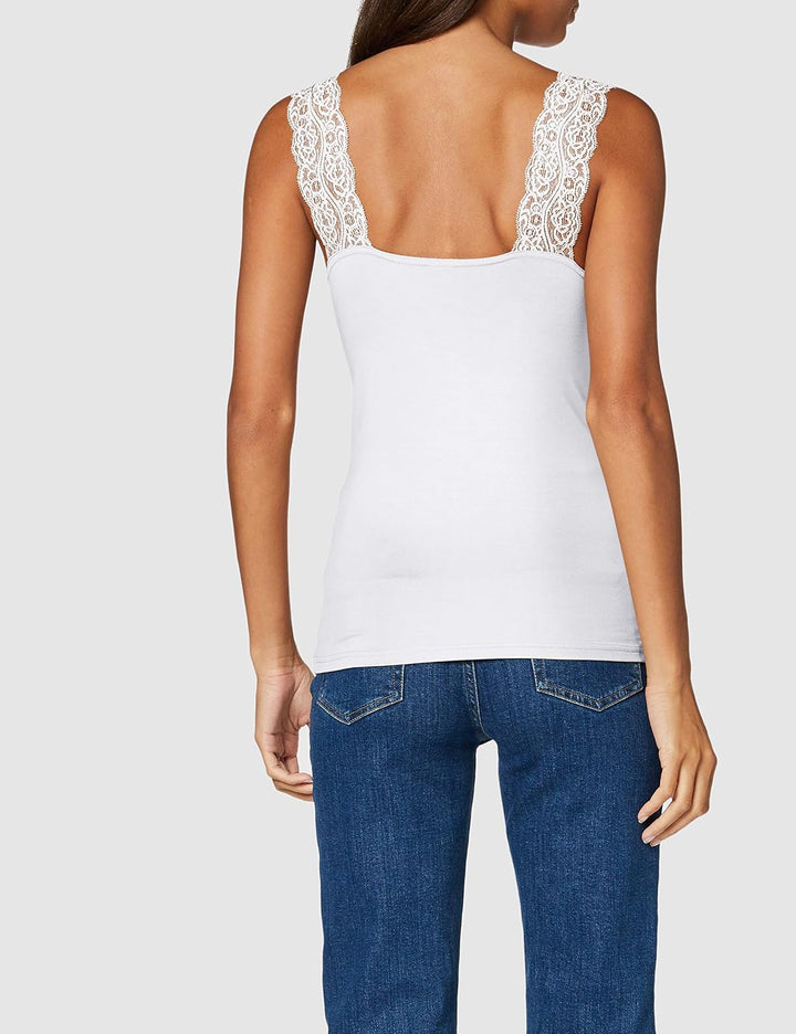PIECES Damen Pcbarbera Lace Noos Bc Top XS Bright White, XS Bright White